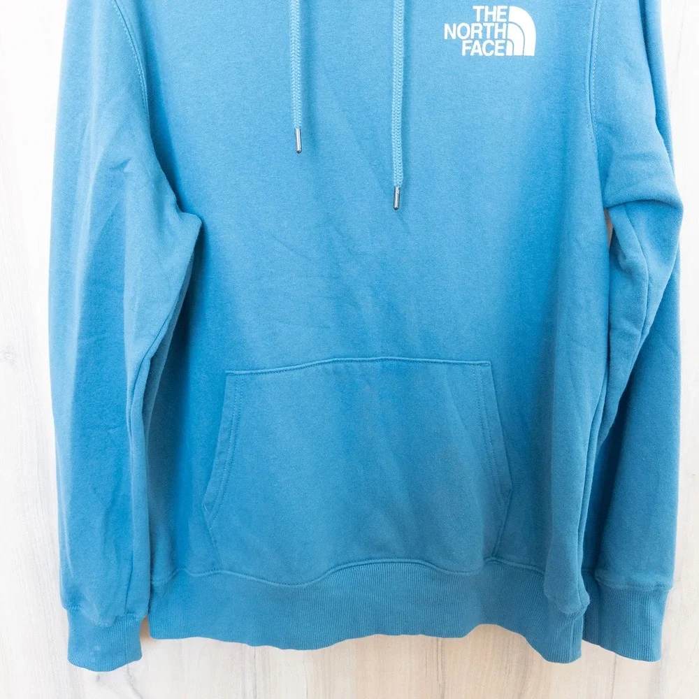 The North Face Mens Hoodie Sweatshirt Size L Blue Logo‎ Athleisure Gorpcore